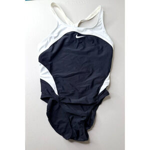 Nike One Piece Swimsuit Womens 34 / 8 Hydrastrong Cut Out Black Beach Racerback